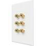 Speaker Snap Keystone Binding Posts Three pairs mounted in wall plate (sold separately)