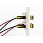 Speaker Snap Keystone Binding Posts Side view, shown in wall plate with wire connected (both sold separately)