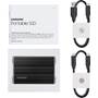 Samsung T7 Shield 2TB Shown with packaging and included USB cables