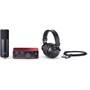 Focusrite Scarlett Solo Studio (4th Generation) Microphone, interface, headphones, and mic cable