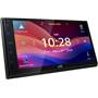 JVC KW-M590BT Slick angled shot shows off integrated Bluetooth microphone and sleek touchscreen controls
