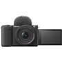 Sony Alpha ZV-E10 II Zoom Kit Front view with viewscreen flipped outward