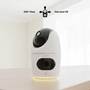 Lorex 2K Dual-Lens Indoor Pan-Tilt Wi-Fi Security Camera Remotely control the top camera for a full 360° view