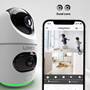 Lorex 2K Dual-Lens Indoor Pan-Tilt Wi-Fi Security Camera Dual-lens design for flexible monitoring