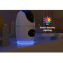 Lorex 2K Dual-Lens Indoor Pan-Tilt Wi-Fi Security Camera LED ring can act as a nightlight