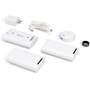 Lotus Kit (1 Ring + 3 Switch Covers) Kit includes a ring, 3 toggle-style switch covers, and a charging dock/cable