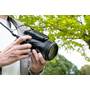Nikon COOLPIX P1100 Shown with lens retracted and flash lowered