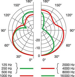 Hypercardioid pickup pattern