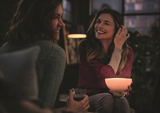 The Hue Go lets you bring soft, colorful light with you wherever you want to be.