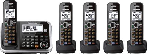 Panasonic Kx Tg6845b Expandable Cordless Phone System With Answering Machine And 5 Handsets At Crutchfield