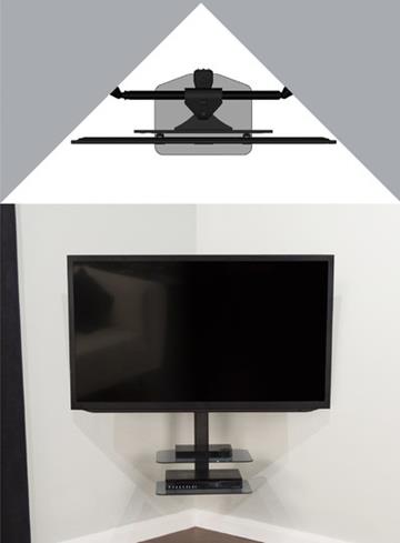 AVF Floating Cornermount Full-motion corner wall mount for TVs 32