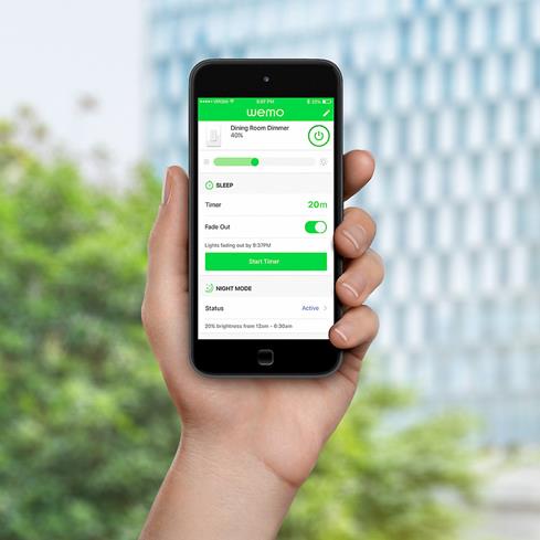 The free Wemo app lets you set up a convenient lighting schedule.