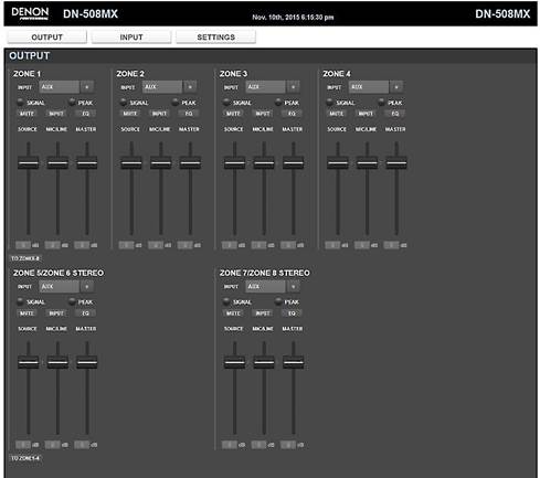 Web-based graphic user interface for Denon DN-508MX