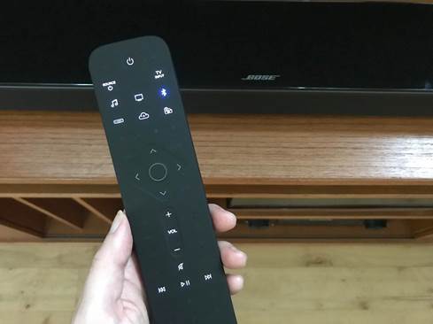 Bose Soundbar Universal Remote is contextual so it lights up only the buttons you need.