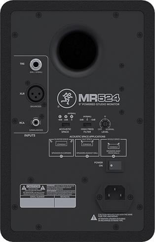 Back panel of Mackie MR524 powered studio monitor