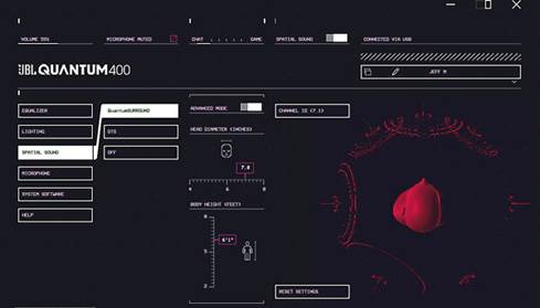 The JBL QuantumENGINE app for Windows PC