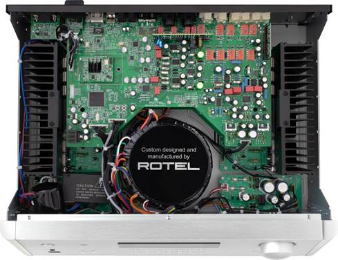 Rotel RA-1572 MkII integrated amplifier with cover removed