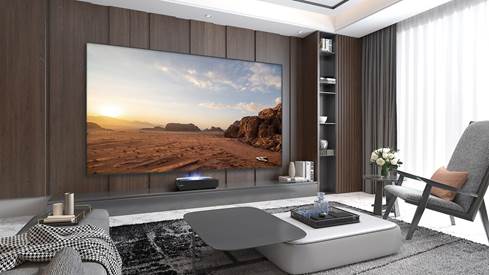 Hisense 1005LG-CINE100A 4K laser projector and 100" screen