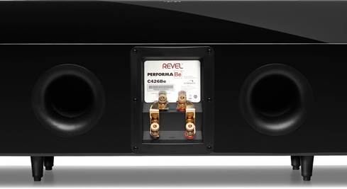 Back of the Revel C426Be center channel speaker