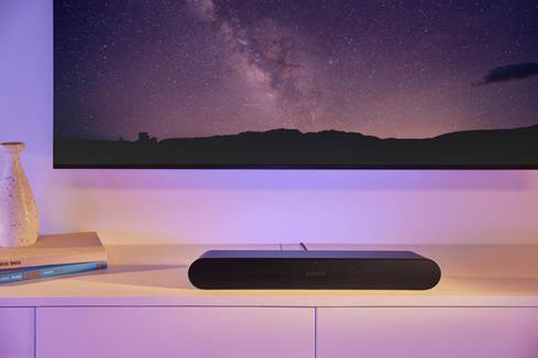 Sonos Ray sound bar and two Sonos Era 100 speakers