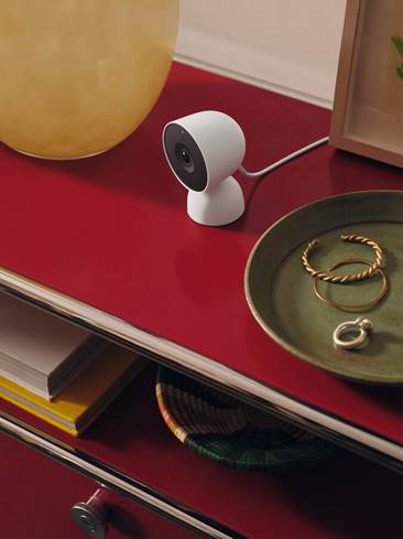 Google Nest Cam Indoor (Wired, 3rd Gen) (Hazel) Plug-in, AI