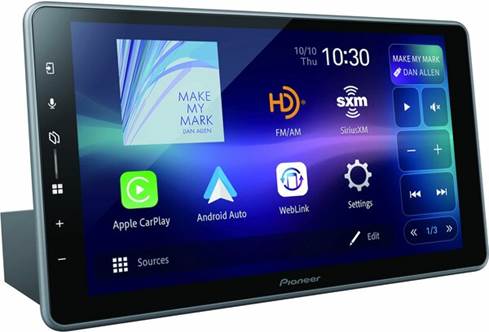 View of DMH-WT5000NEX showing screen and head unit size.