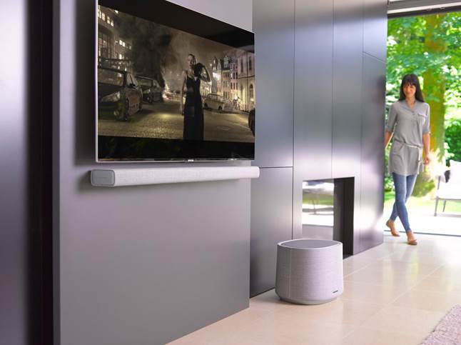 Harman Kardon Citation sub and bar in a modern living room