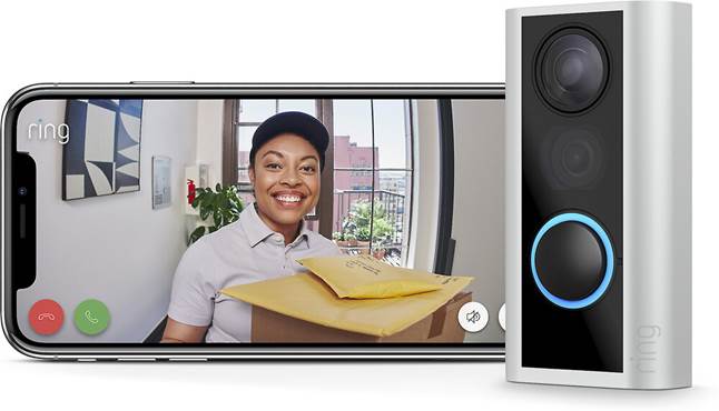 Ring Door View Cam Battery Powered Video Doorbell For Peepholes At