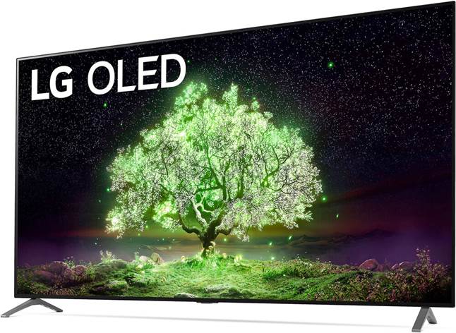 LG A1 OLED with a night sky scene