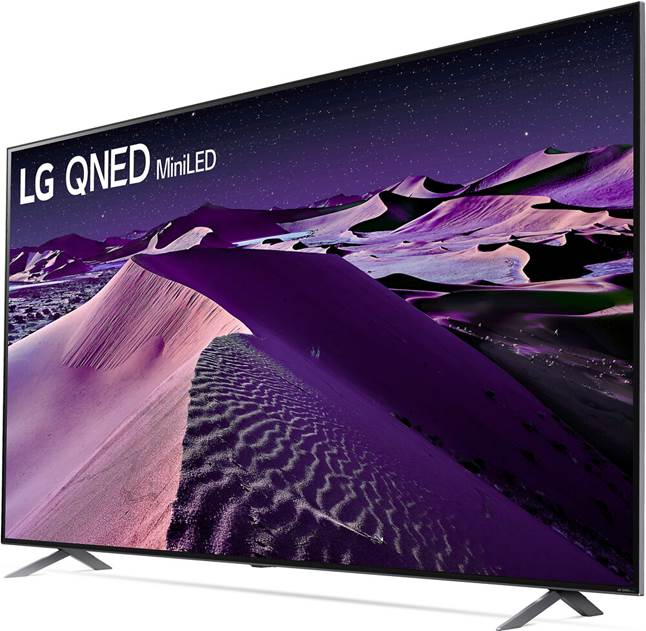 LG 86QNED85UQA angled to the side