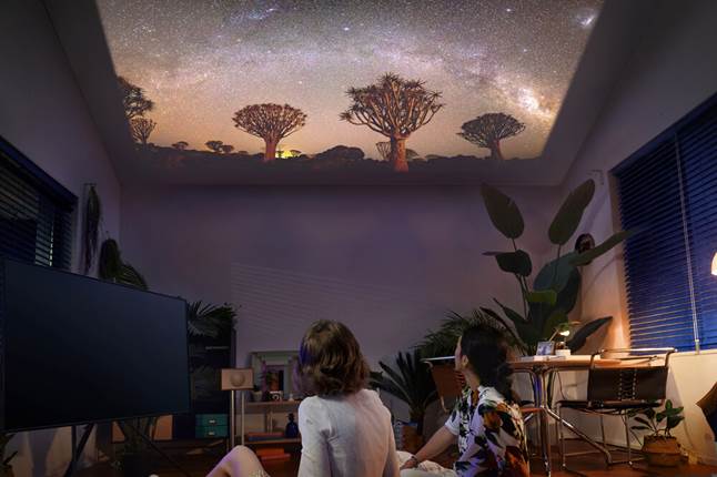 Samsung The Freestyle aimed at ceiling