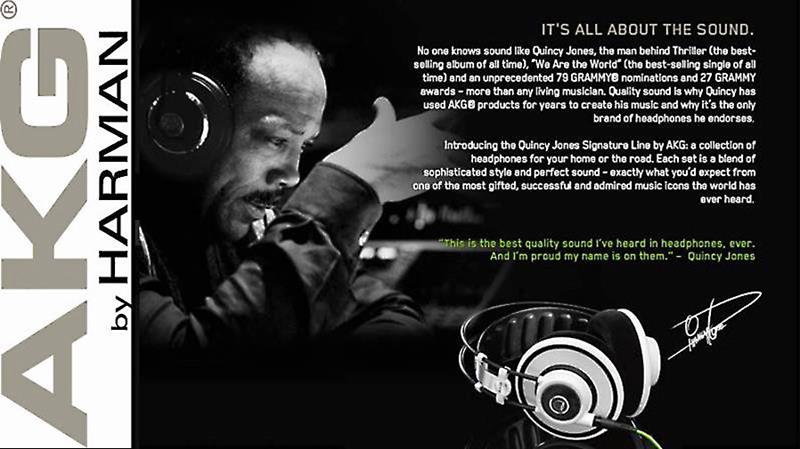 AKG Quincy Jones Signature Q350 (Black) Portable earbud headphones