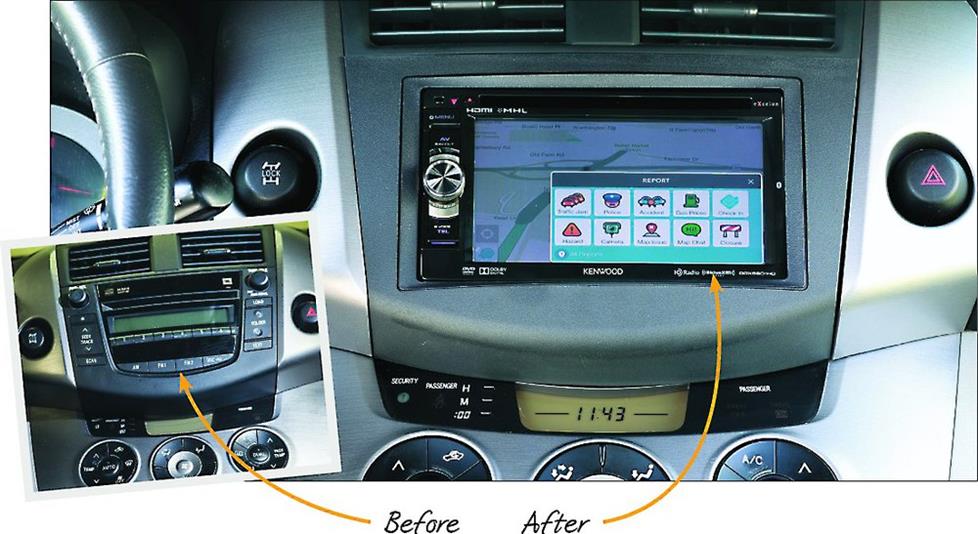 Before and After dash layout in 2007 RAV4