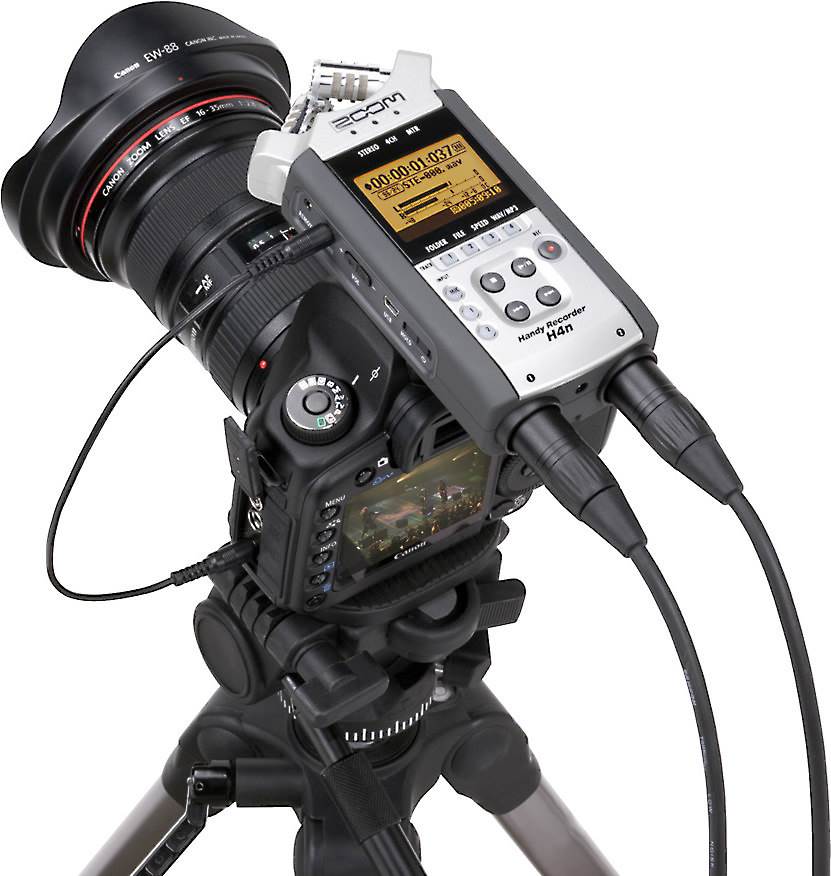Connect a handheld recorder to your DSLR camera