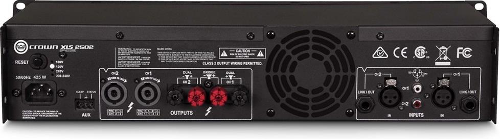 Crown XLS 2502 DriveCore™ 2 Series power amplifier — 440W x 2 at 8 ohms,  2,400W x 1 at 4 ohms bridged at Crutchfield