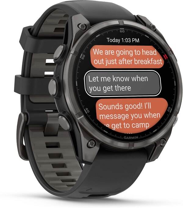 Garmin fenix 8 Pro (Sapphire, carbon gray DLC titanium with black