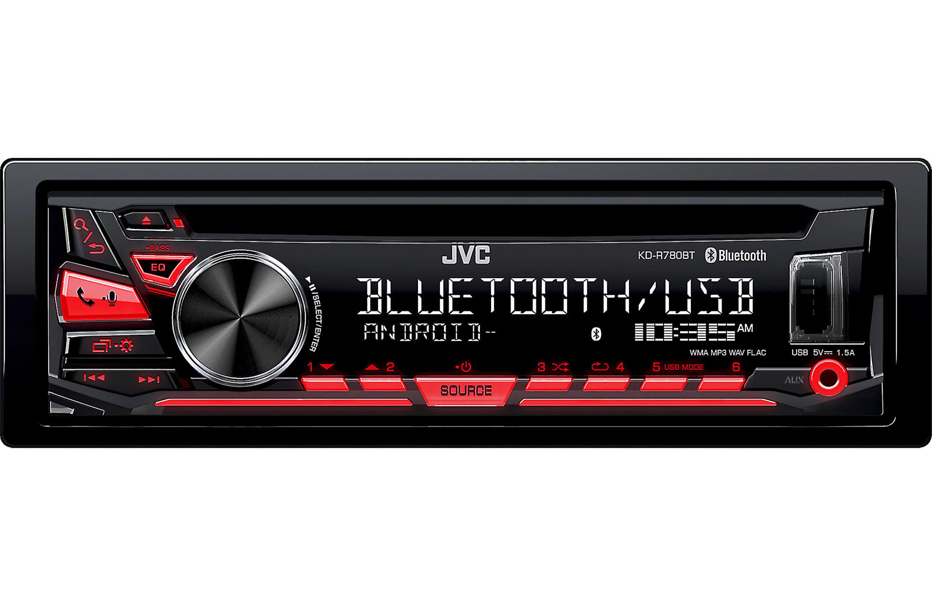 JVC KDR780BT 1Din Car CD Receiver Stereo w/Bluetooth/USB/AUX/Pandora