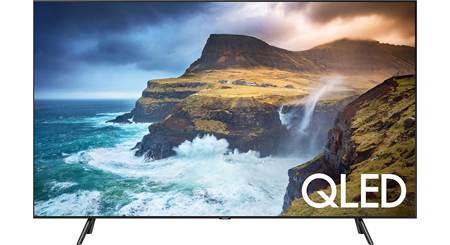 Samsung MARCA Q80T QLED 75 pulgadas de televisión montado en la