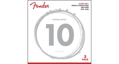 Fender Super 250M Nickel Plated Steel Electric Guitar (.010-.046, Regular Gauge)