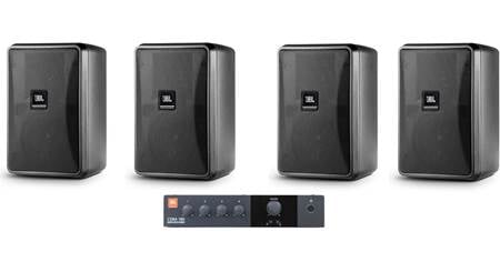 JBL Commercial Surface-Mount Speaker & Mixer/amp Bundle