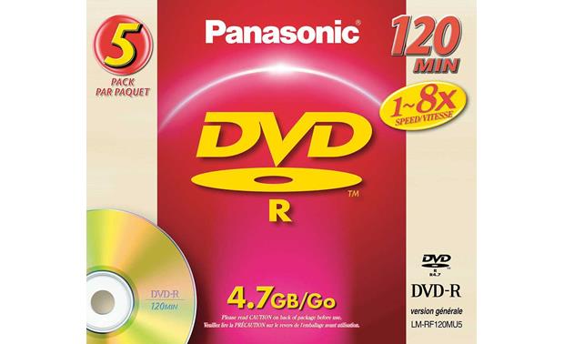 traje espacio Votación Panasonic DVD-R (5-pack) 4.7GB single-sided DVD-R, 8X compatible at  Crutchfield