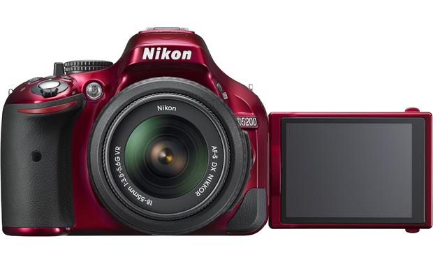 Nikon D5200 Kit Red 24.1megapixel digital SLR camera with 1855mm zoom lens at Crutchfield.com