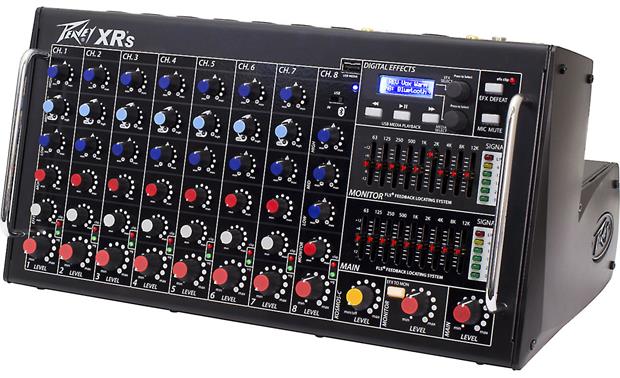 Peavey Xr S 8 Channel Powered Mixer With Effects And Bluetooth Input 280w Rms X 2 At 8 Ohms At Crutchfield