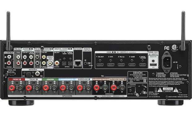 Denon AVR-X1500H 7.2-channel home theater receiver with Wi-Fi