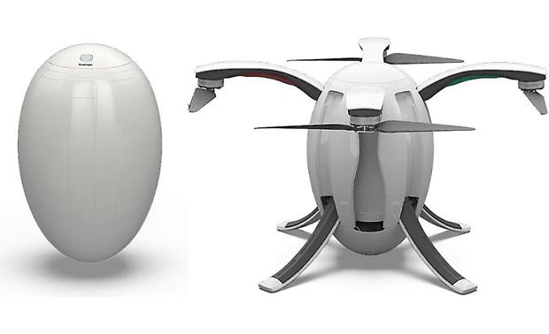 PowerVision PowerEgg Egg-shaped drone with Ultra HD camera and controllers at