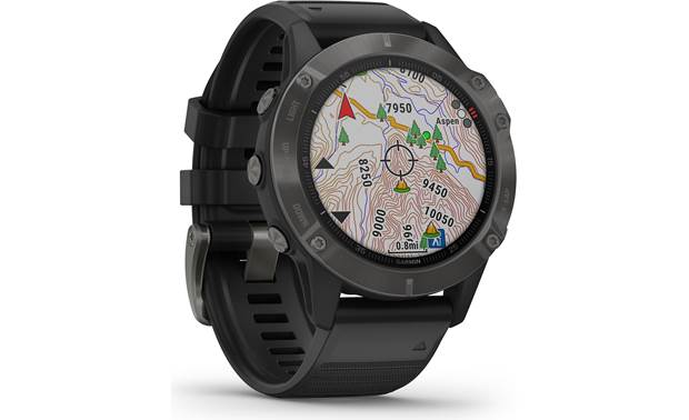 Garmin fenix 6 Sapphire (Carbon gray DLC bezel, black band) GPS multisport  training smartwatch with music player — 1.3\