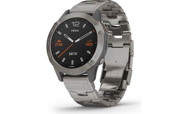 Garmin fenix 6 Sapphire (Titanium bezel, vented titanium band) GPS multisport training smartwatch with music player — 1.3" at Crutchfield