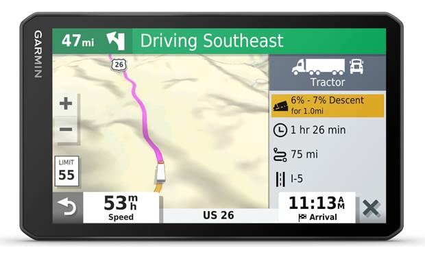 Garmin dēzl™ OTR700 Portable GPS navigator with 7" screen for truckers — includes free lifetime map traffic updates at Crutchfield