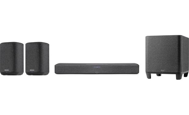 Alfabetische volgorde lobby streepje Denon Home Sound Bar 550 Surround Sound Bundle Powered 4.1-channel sound  bar system with Dolby Atmos®, DTS:X, Bluetooth®, Amazon Alexa, Apple  AirPlay® 2, and HEOS built-in (Black Surrounds) at Crutchfield