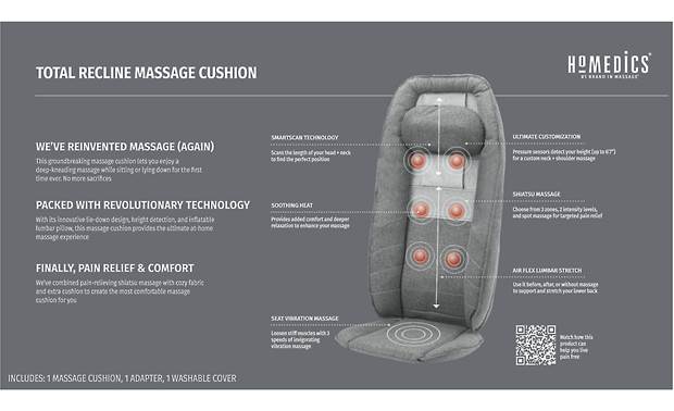 total recline shiatsu massage cushion